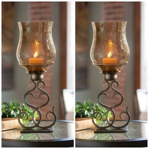 decorative glass pillar candle holders